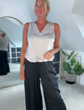 Champagne Satin Bubble Hem Top