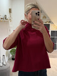 Burgundy Half Sleeve High Neck Jumper