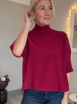 Black Half Sleeve High Neck Jumper