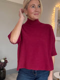 Black Half Sleeve High Neck Jumper