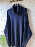 Navy Roll Neck Long Jumper