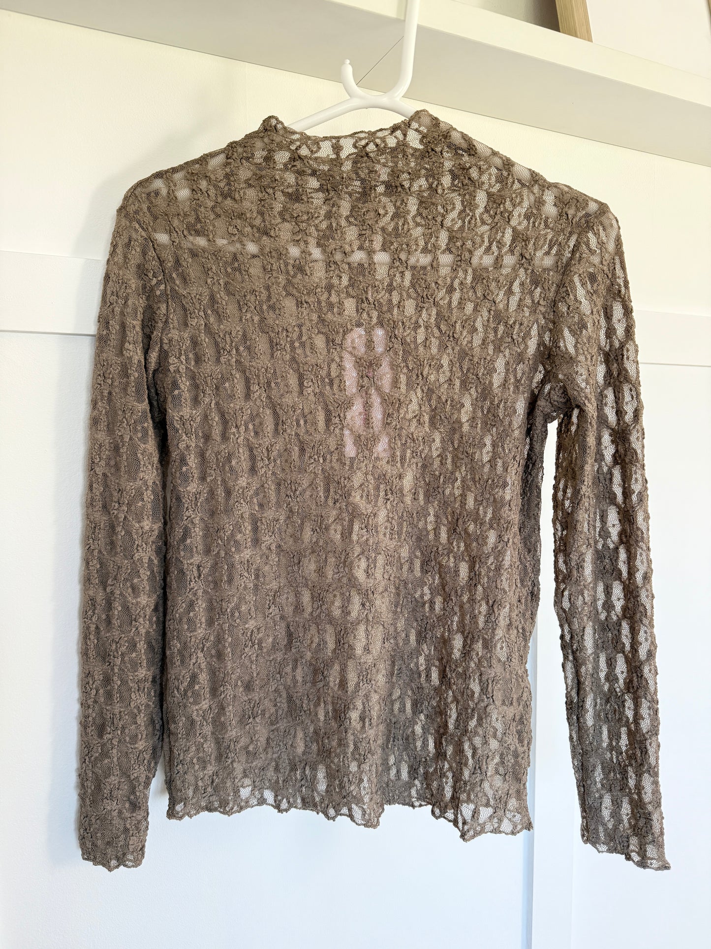 Navy Stretch Lace Layering Top