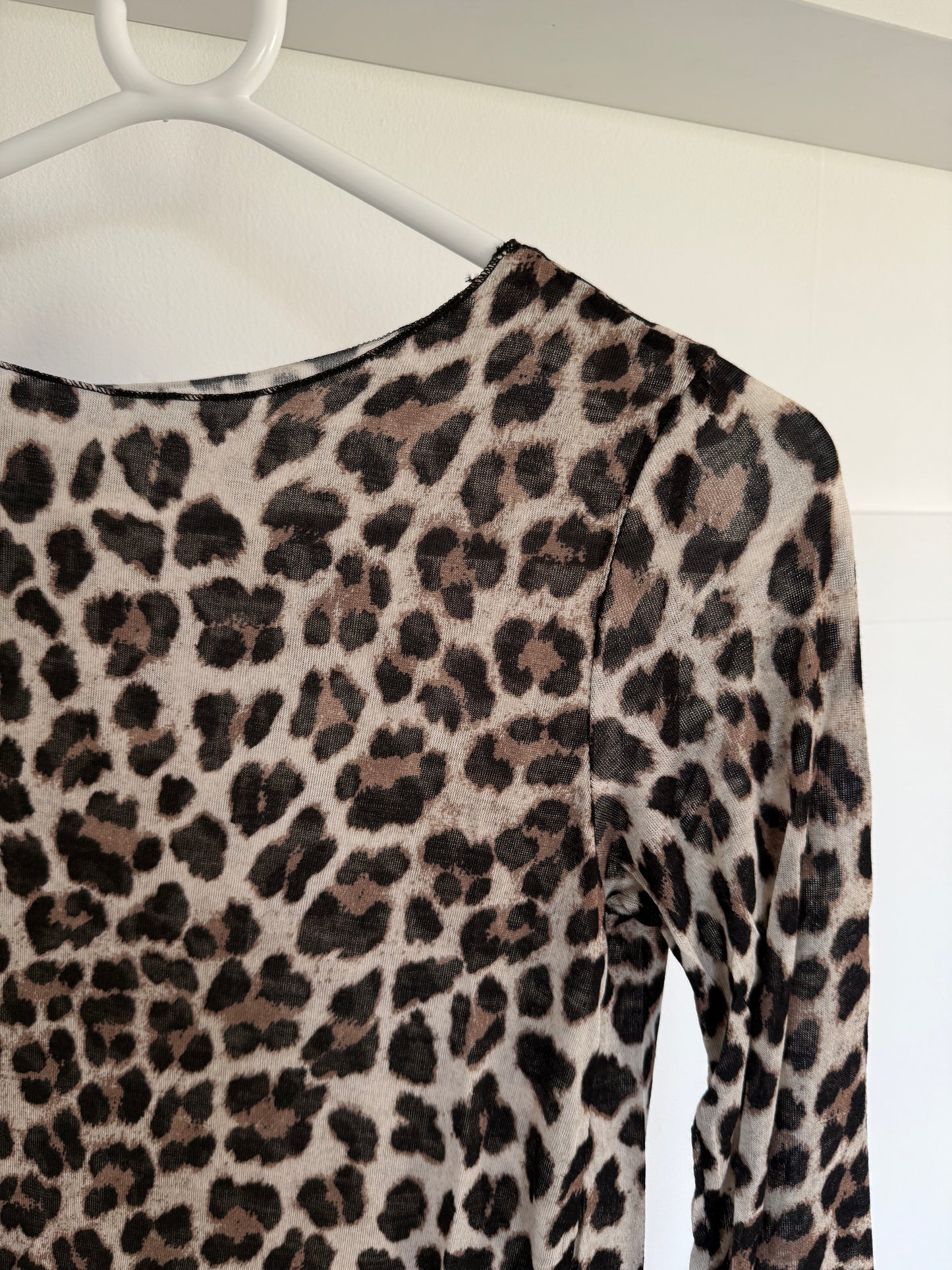 Blue Leopard Cashmere Blend Layering Top