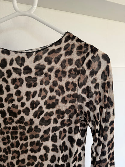 Blue Leopard Cashmere Blend Layering Top