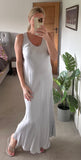 Silver Satin Slip Dress