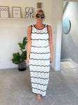 White/Black Crochet Top & Maxi Skirt Co Ord