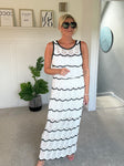 White/Black Crochet Top & Maxi Skirt Co Ord