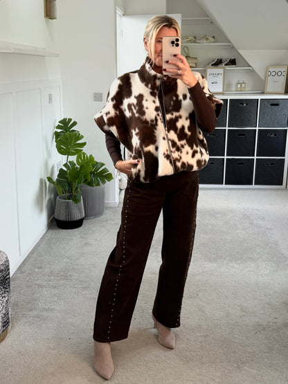 Cow Print Gilet