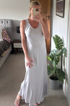 Silver Satin Slip Dress