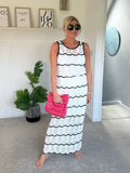 White/Black Crochet Top & Maxi Skirt Co Ord