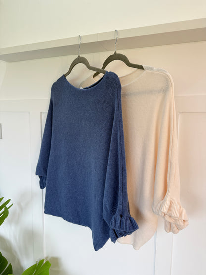 Frill Sleeve Batwing Jumper | Lots of colours