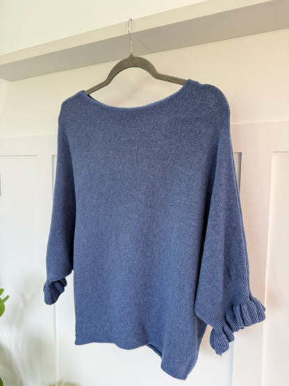Frill Sleeve Batwing Jumper | Lots of colours
