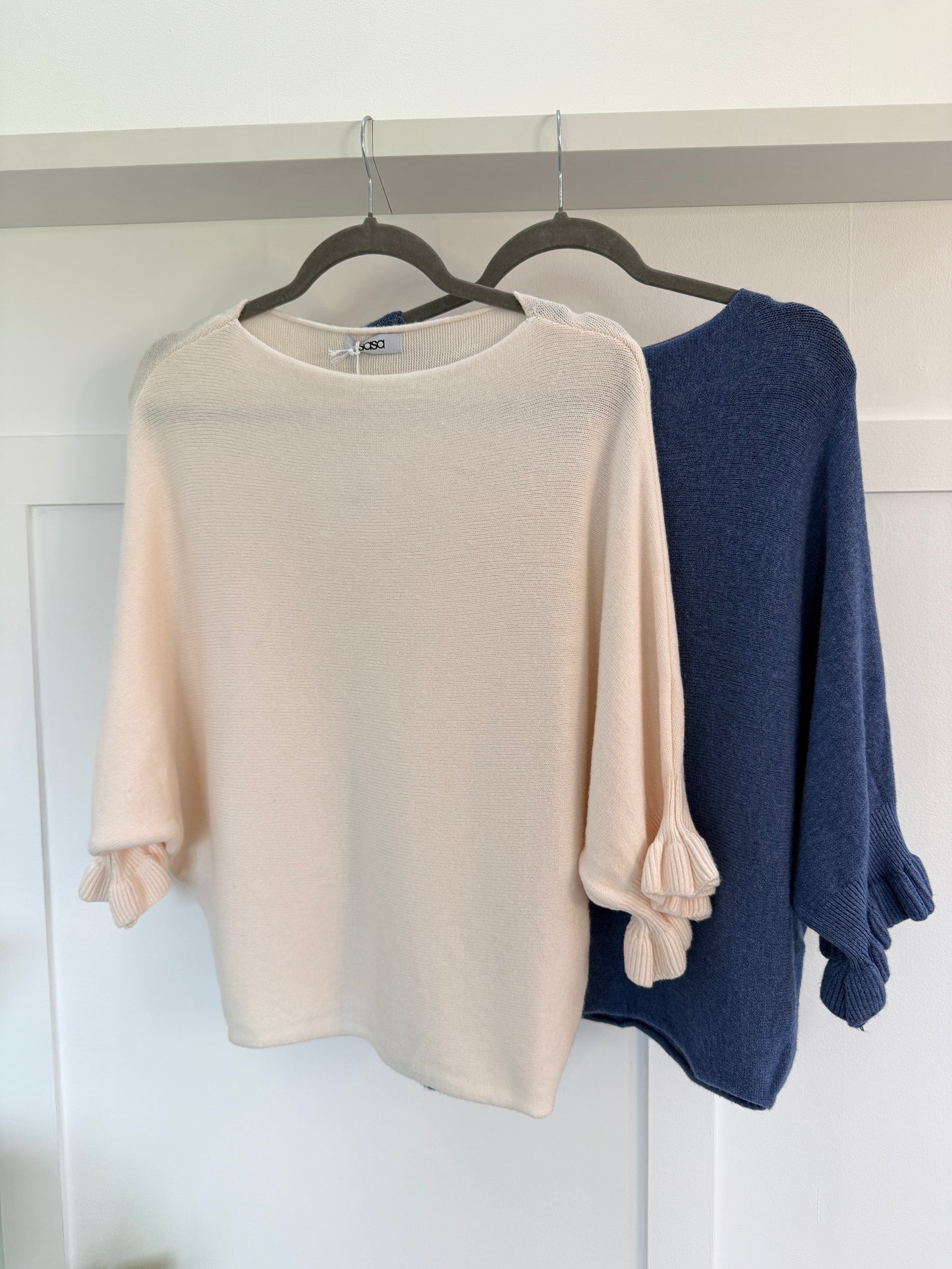Frill Sleeve Batwing Jumper | Lots of colours