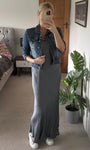 Charcoal Grey Satin Slip Dress