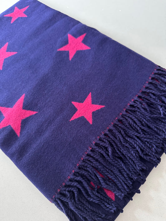 Pink/Grey Star Print Scarf