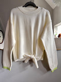 Cream Contrast Bow Jumper