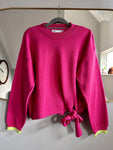 Raspberry Pink Contrast Bow Jumper