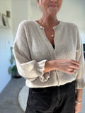 Oatmeal Fluffy Frill Sleeve Cardigan