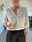 Oatmeal Fluffy Frill Sleeve Cardigan