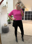 Hot Pink Short Sleeve Jumper