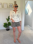 Leopard Denim Pocket Shorts