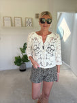 Leopard Denim Pocket Shorts