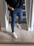 Navy Roll Neck Long Jumper