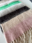 Green/Beige & Pink Stripe Scarf