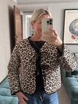 Leopard Quilted Bow Tie Jacket