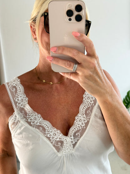 Cream Satin/Lace Cami Top