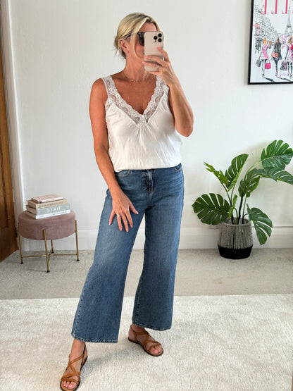 Cream Satin/Lace Cami Top