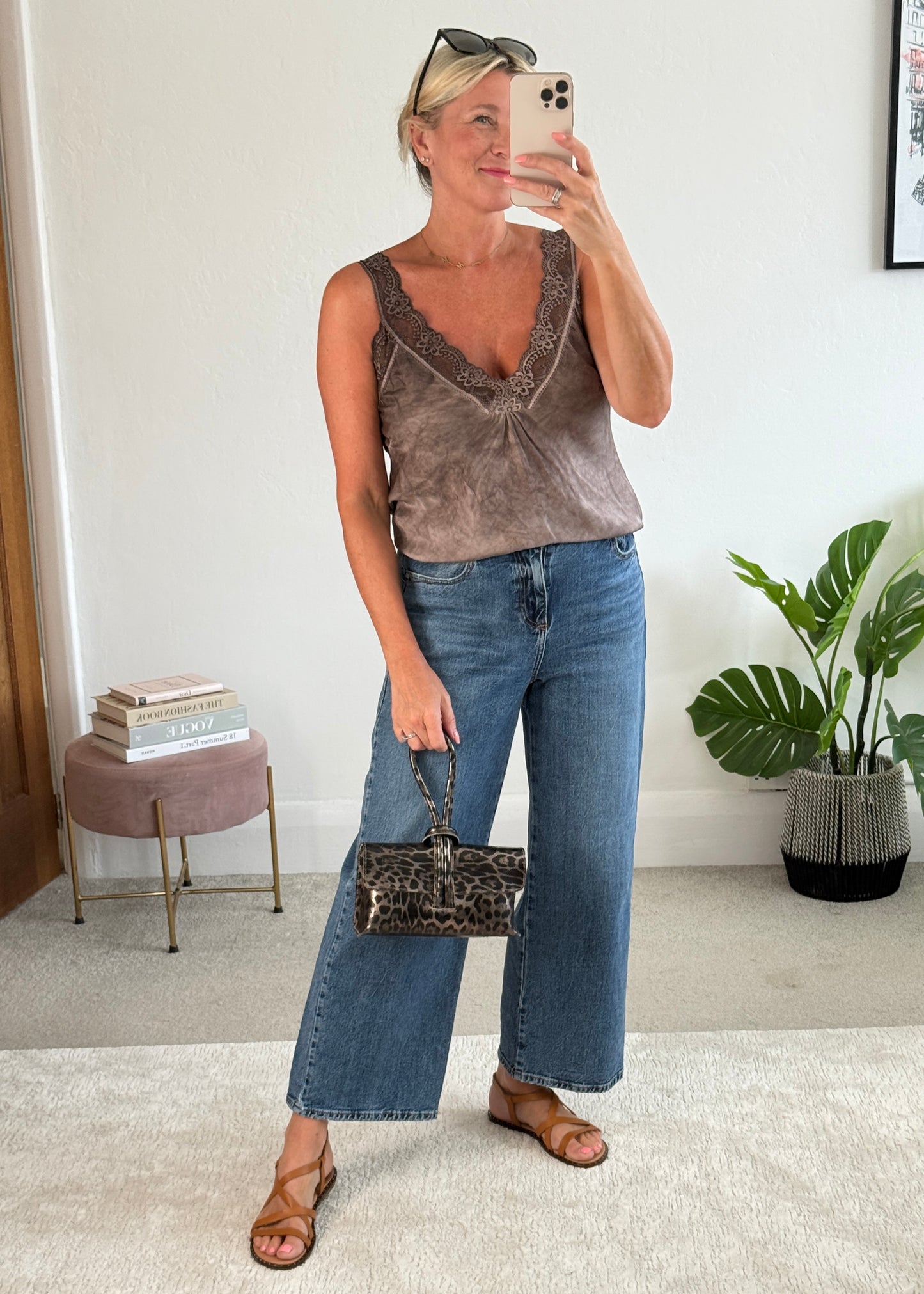 Chocolate Satin/Lace Cami Top