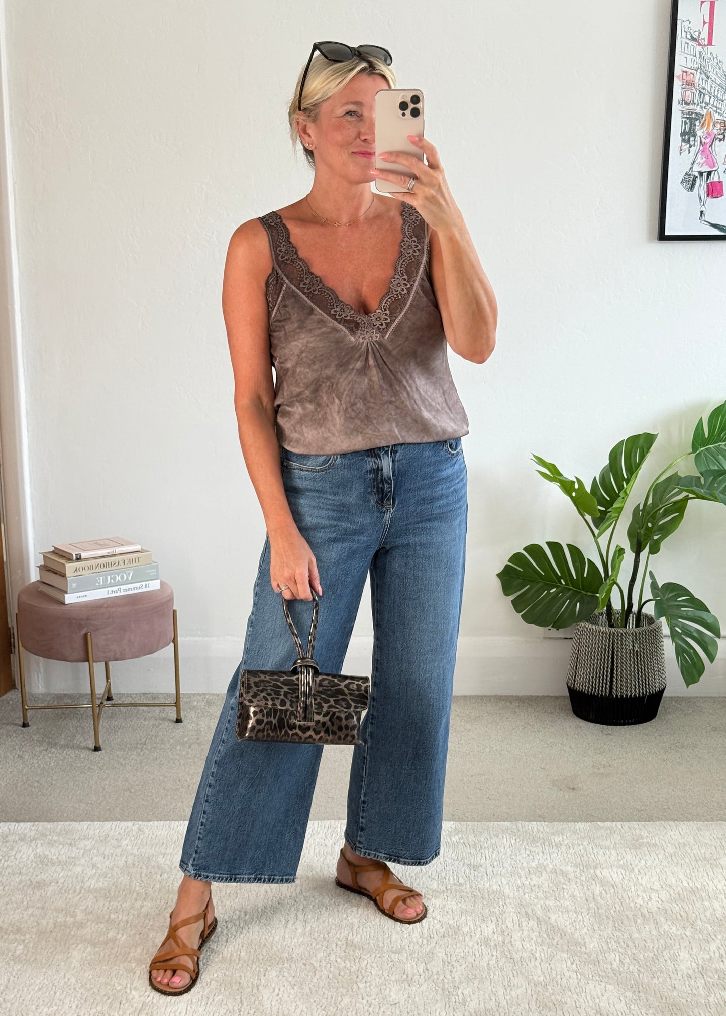 Chocolate Satin/Lace Cami Top