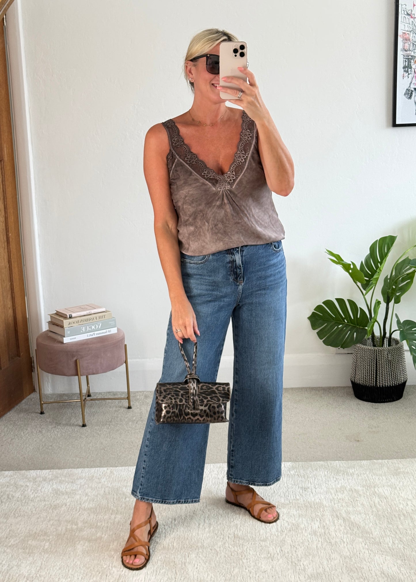 Chocolate Satin/Lace Cami Top