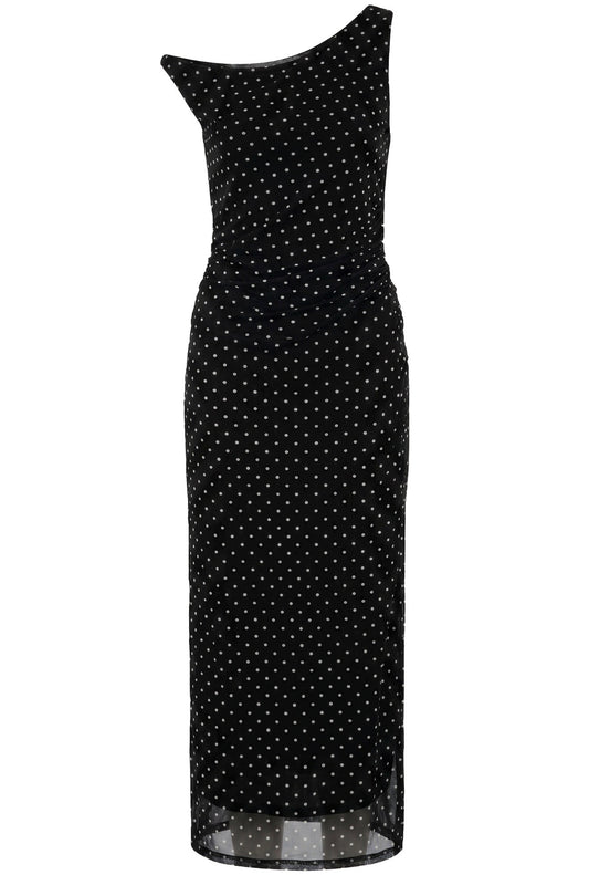 Black Polka Dot One Shoulder Dress