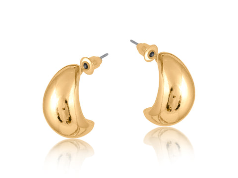 Gold Organic Shape Petal Earrings