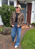 Leopard Quilted Jacket - Tan | Grey