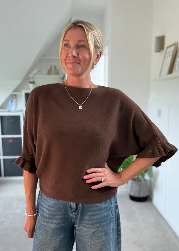 Frill Sleeve Batwing Jumper