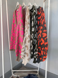 Neon Pink/Oatmeal Leopard Cardigan