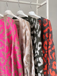 Neon Pink/Oatmeal Leopard Cardigan