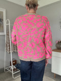 Neon Pink/Oatmeal Leopard Cardigan