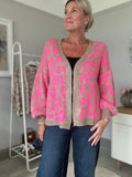 Neon Pink/Oatmeal Leopard Cardigan