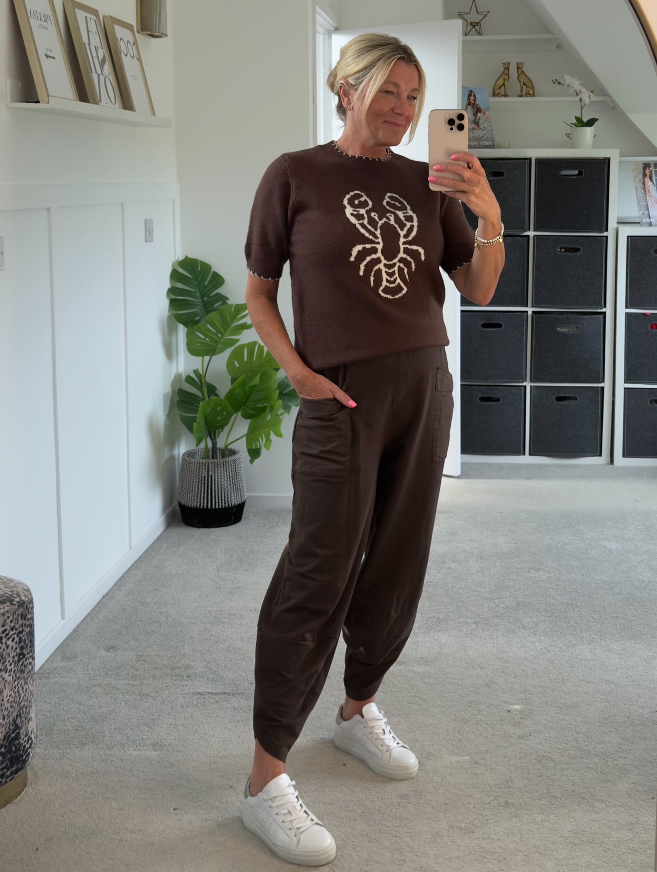 Chocolate Slim Barrel Cargo Joggers