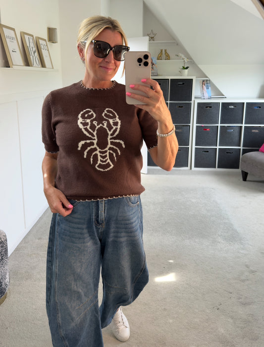 Lobster Short Sleeve Scallop Edge Jumper