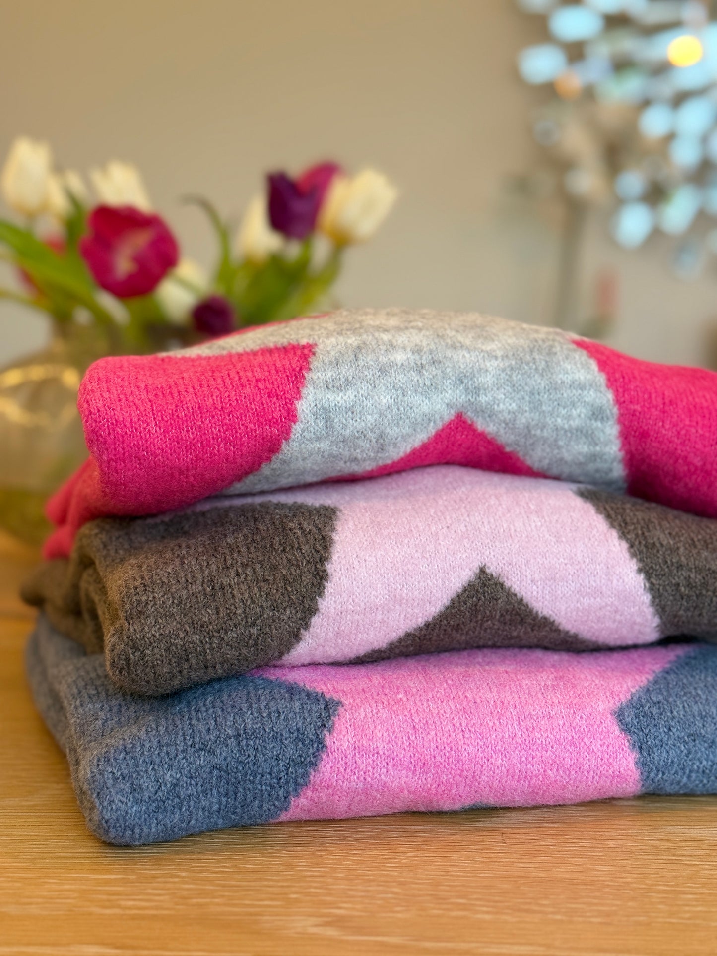 Denim Blue/Pink Star Jumper