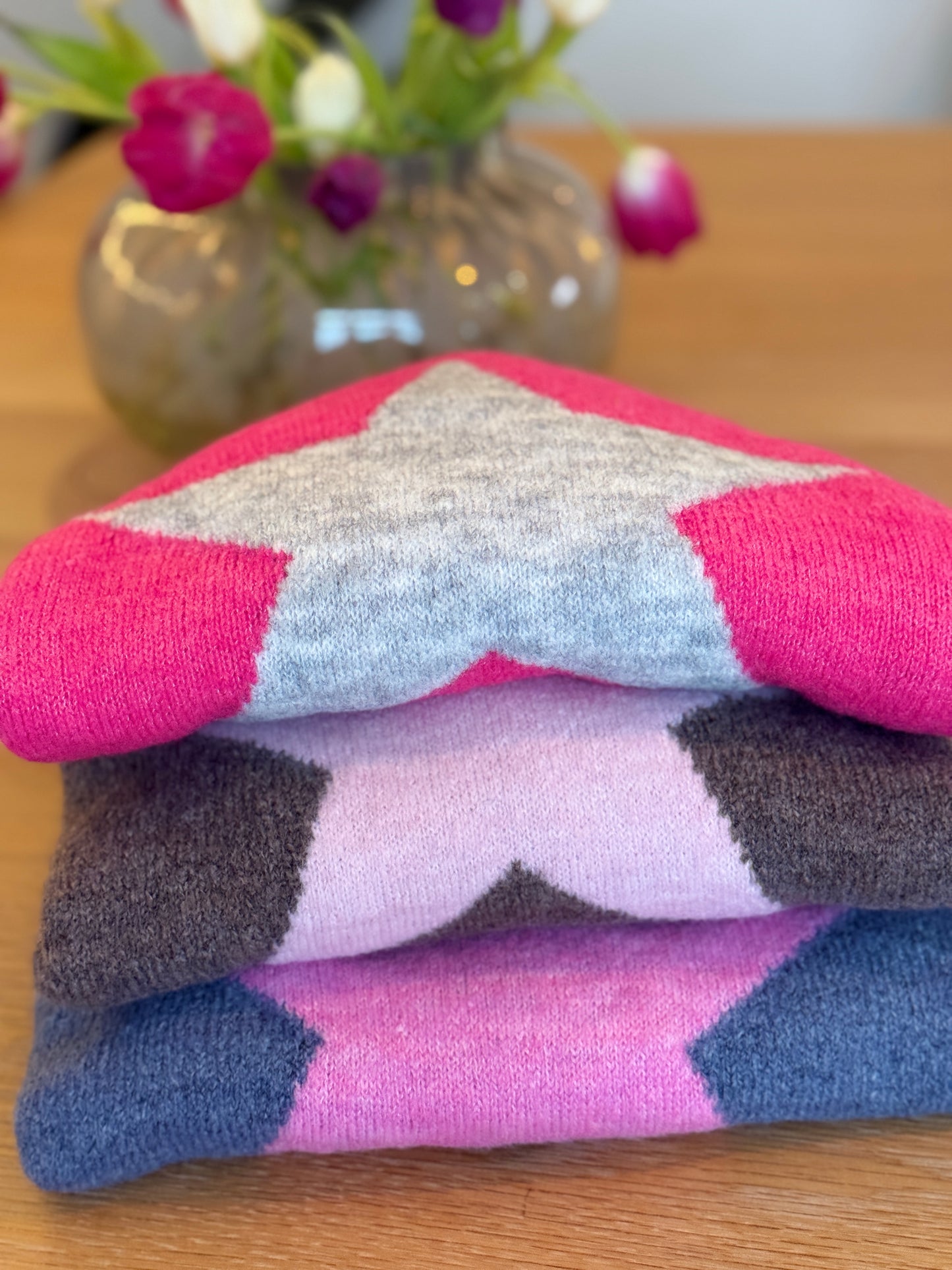 Denim Blue/Pink Star Jumper