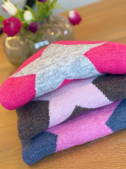 Denim Blue/Pink Star Jumper