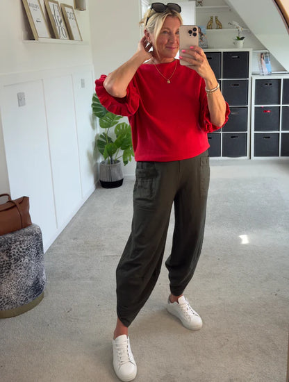 Frill Sleeve Batwing Jumper