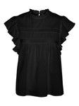 Black Frill Sleeve Top