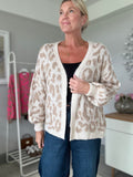 Neon Orange/Charcoal Leopard Cardigan